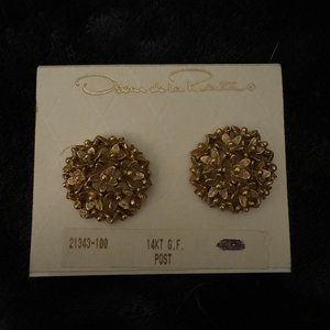 Oscar de la Renta Floral Cluster Dome earrigns